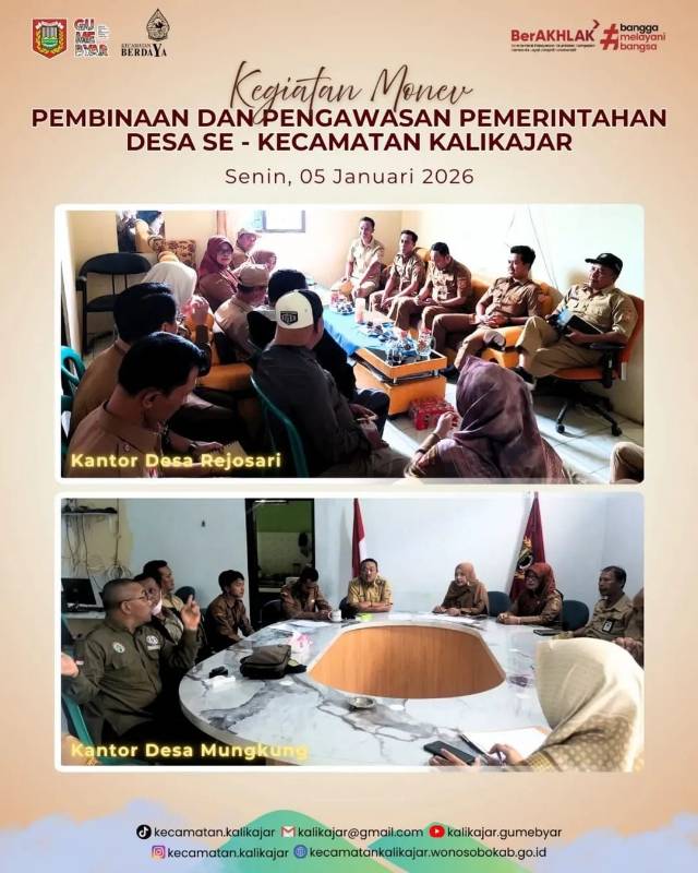 KEGIATAN MONEV PEMBINAAN DAN PENGAWASAN PEMERINTAH DESA SE-KECAMATAN KALIKAJAR